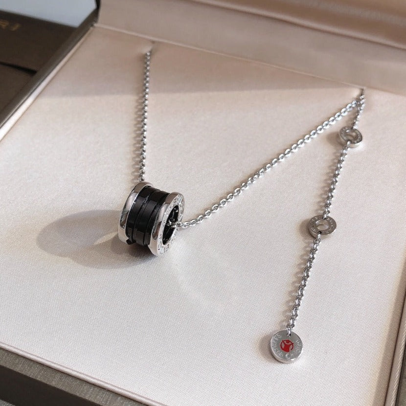 [Lume Jewelry]ZERO 1 BLACK CERAMIC SILVER NECKLACE