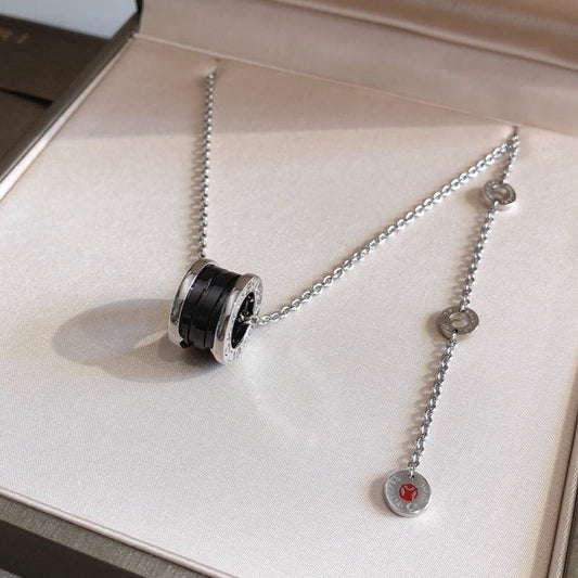 [Lume Jewelry]ZERO 1 BLACK CERAMIC SILVER NECKLACE