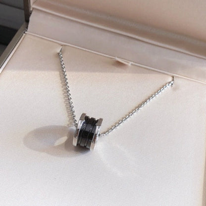 [Lume Jewelry]ZERO 1 BLACK CERAMIC SILVER NECKLACE