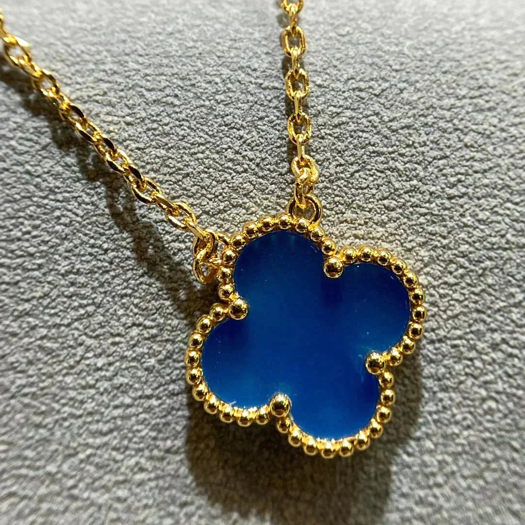 ¡®Lume Jewelry¡¯CLOVER 15MM BLUE AGATE NECKLACE
