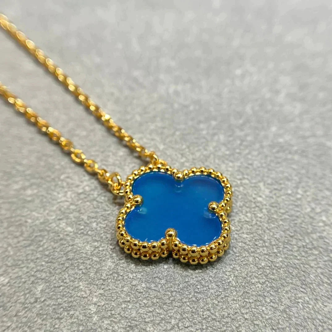 ¡®Lume Jewelry¡¯CLOVER 15MM BLUE AGATE NECKLACE