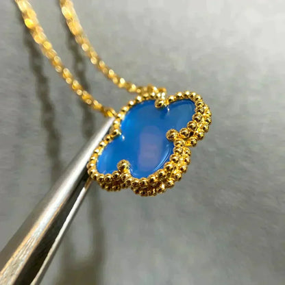 ¡®Lume Jewelry¡¯CLOVER 15MM BLUE AGATE NECKLACE