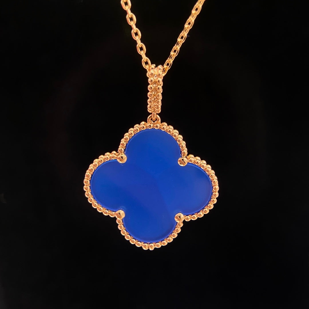 ¡®Lume Jewelry¡¯CLOVER 25MM NECKLACE TURQUOISE ROSE GOLD