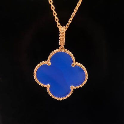 ¡®Lume Jewelry¡¯CLOVER 25MM NECKLACE TURQUOISE ROSE GOLD