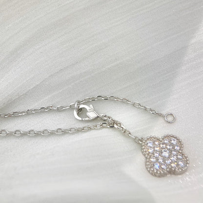 ¡®Lume Jewelry¡¯CLOVER 5 MOTIFS SILVER DIAMONDS NECKLACE