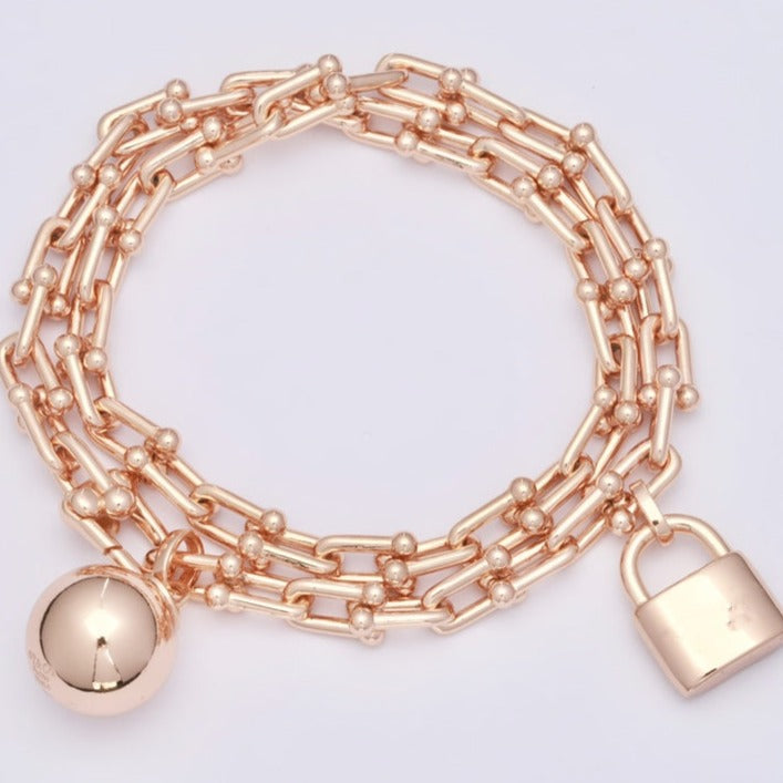 [Lume Jewelry]HARDWEAR WRAP PINK GOLD BRACELET