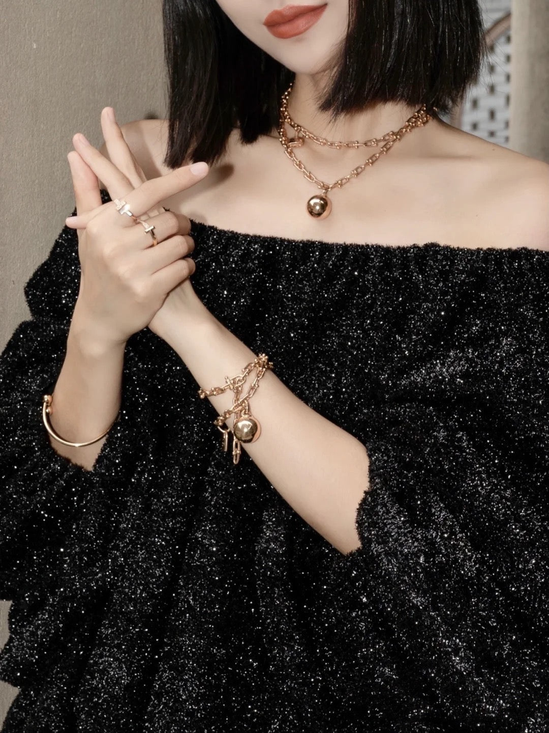 [Lume Jewelry]HARDWEAR WRAP PINK GOLD BRACELET
