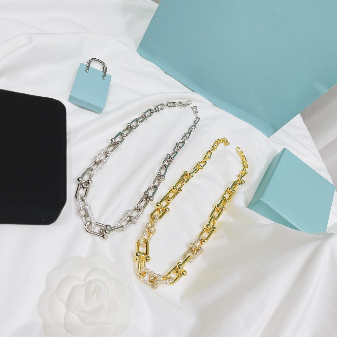 [Lume Jewelry]HARDWEAR NECKLACE DIAMOND PAVED