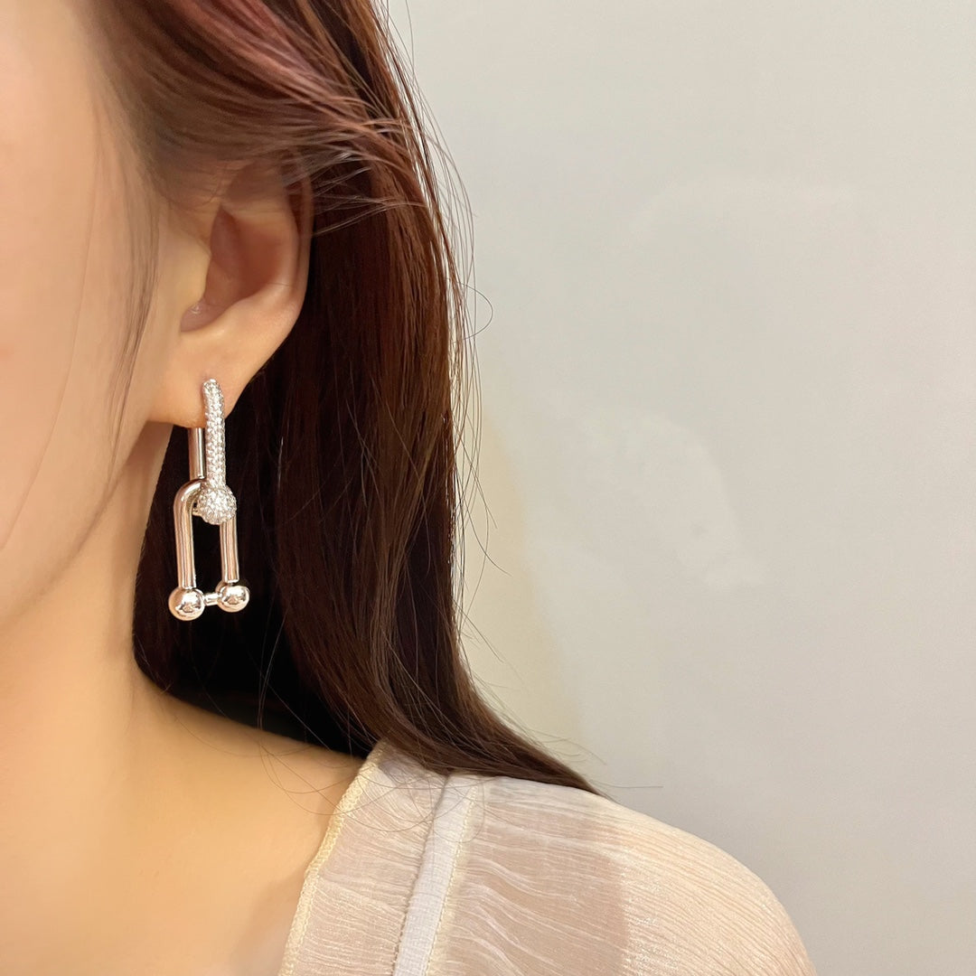 [Lume Jewelry]HARDWEAR DROP DIAMONDS EARRINGS