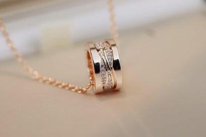 [Lume Jewelry]ZERO 1 PINK GOLD DIAMOND NECKLACE