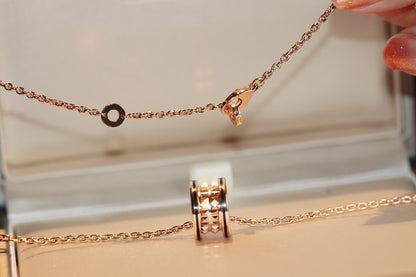 [Lume Jewelry]ZERO 1 ROCK PEDANT PINK GOLD BLACK NECKLACE