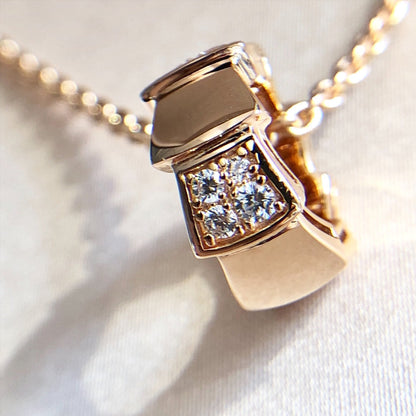 [Lume Jewelry]SERPENTI PEDANT DIAMOND PINK GOLD NECKLACE