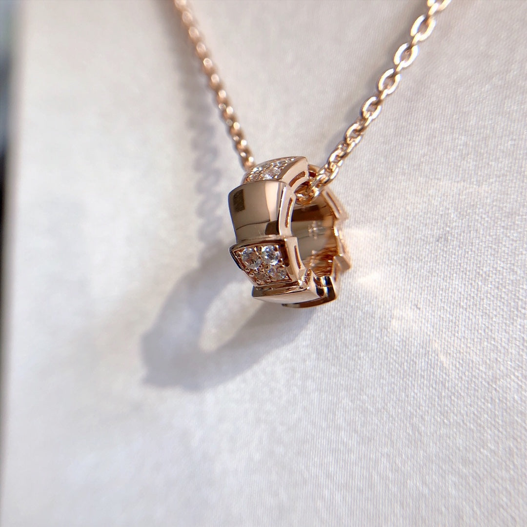 [Lume Jewelry]SERPENTI PEDANT DIAMOND PINK GOLD NECKLACE