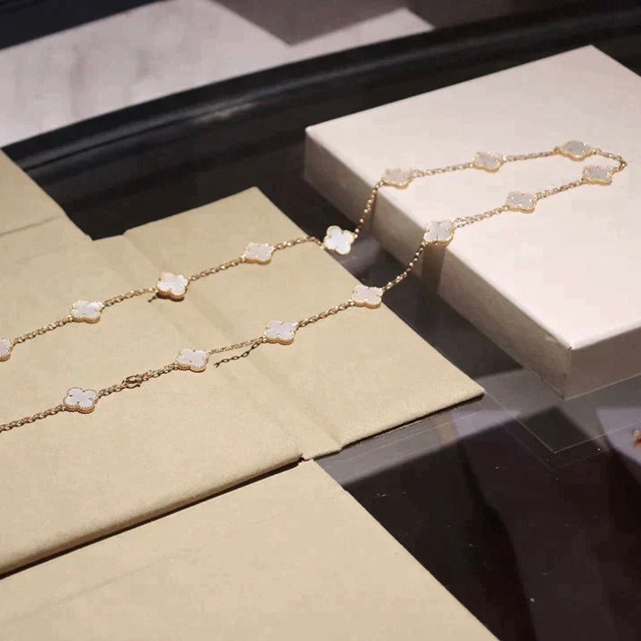 ¡®Lume Jewelry¡¯CLOVER 20 MOTIFS WHITE MOP NECKLACE