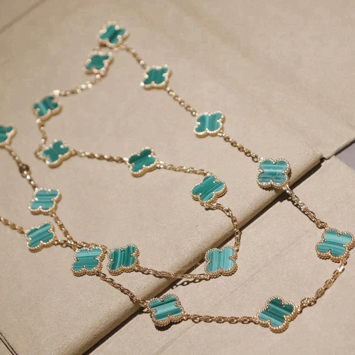 ¡®Lume Jewelry¡¯CLOVER 20 MOTIFS MALACHITE GOLD