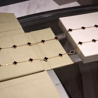 ¡®Lume Jewelry¡¯CLOVER 20 MOTIFS ONYX NECKLACE