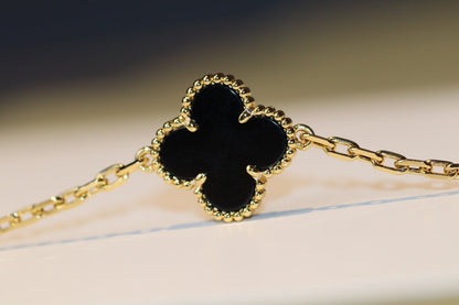 ¡®Lume Jewelry¡¯CLOVER 20 MOTIFS ONYX ROSE GOLD