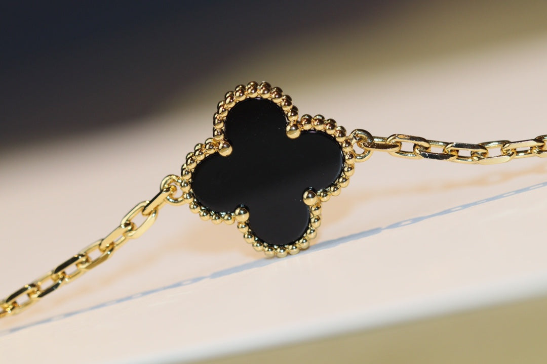 ¡®Lume Jewelry¡¯CLOVER 20 MOTIFS ONYX ROSE GOLD