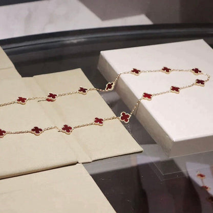 ¡®Lume Jewelry¡¯CLOVER 20 MOTIFS CARNELIAN NECKLACE