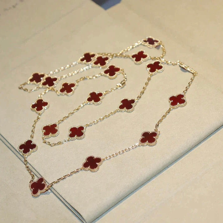 ¡®Lume Jewelry¡¯CLOVER 20 MOTIFS CARNELIAN NECKLACE