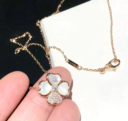 ¡®Lume Jewelry¡¯CLOVER MOP DIAMOND ROSE GOLD NECKLACE