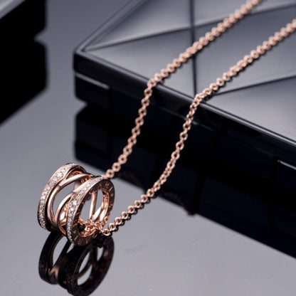[Lume Jewelry]ZERO 1 PINK GOLD DIAMOND OPEN NECKLACE