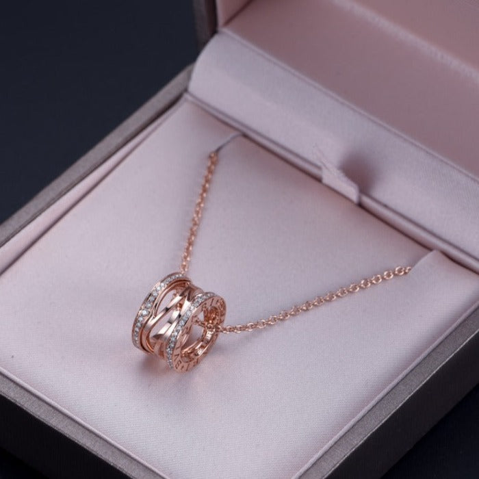 [Lume Jewelry]ZERO 1 PINK GOLD DIAMOND OPEN NECKLACE