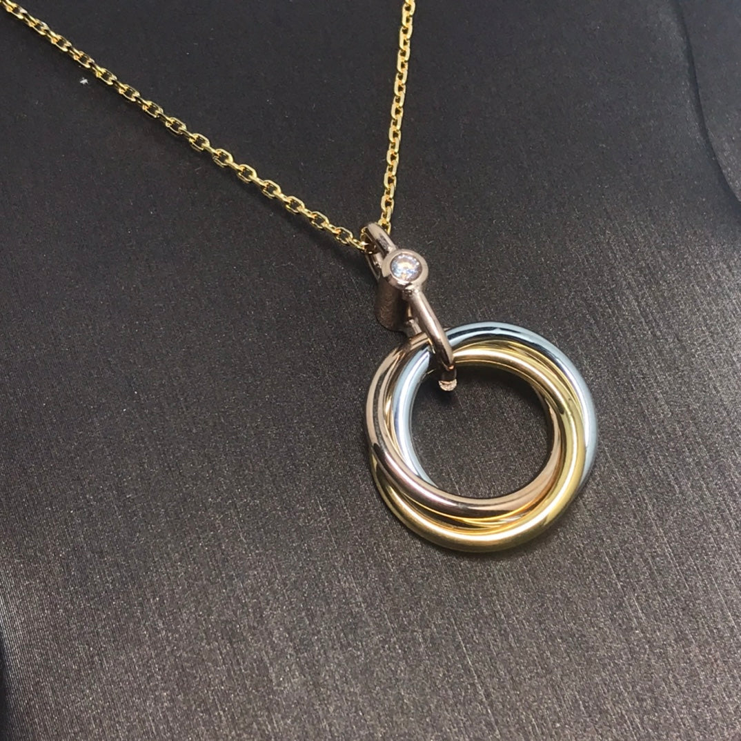 ¡®Lume Jewelry¡¯TRINITY SILVER GOLD PINK GOLD NECKLACE