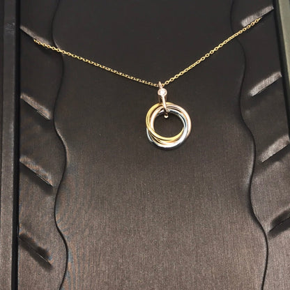 ¡®Lume Jewelry¡¯TRINITY SILVER GOLD PINK GOLD NECKLACE