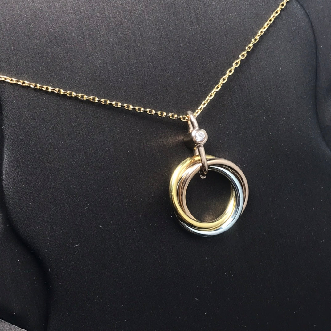 ¡®Lume Jewelry¡¯TRINITY SILVER GOLD PINK GOLD NECKLACE