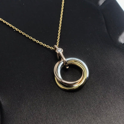 ¡®Lume Jewelry¡¯TRINITY SILVER GOLD PINK GOLD NECKLACE