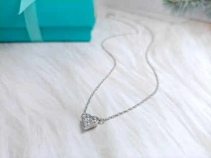 [Lume Jewelry]HEART 3 DIAMONDS PEDANT NECKLACE