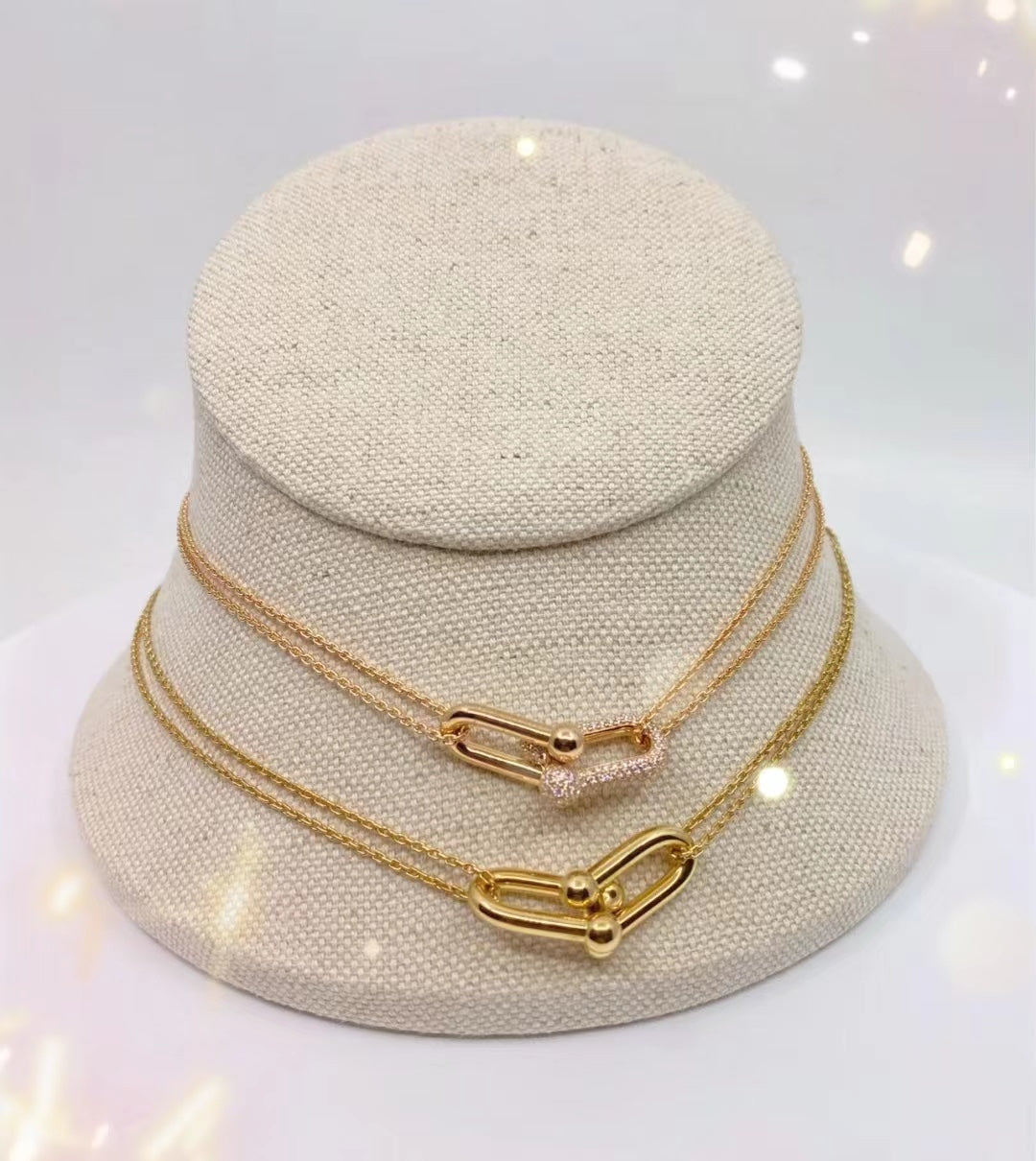 [Lume Jewelry]HARDWEAR GOLD DOUBLE LINK NECKLACE