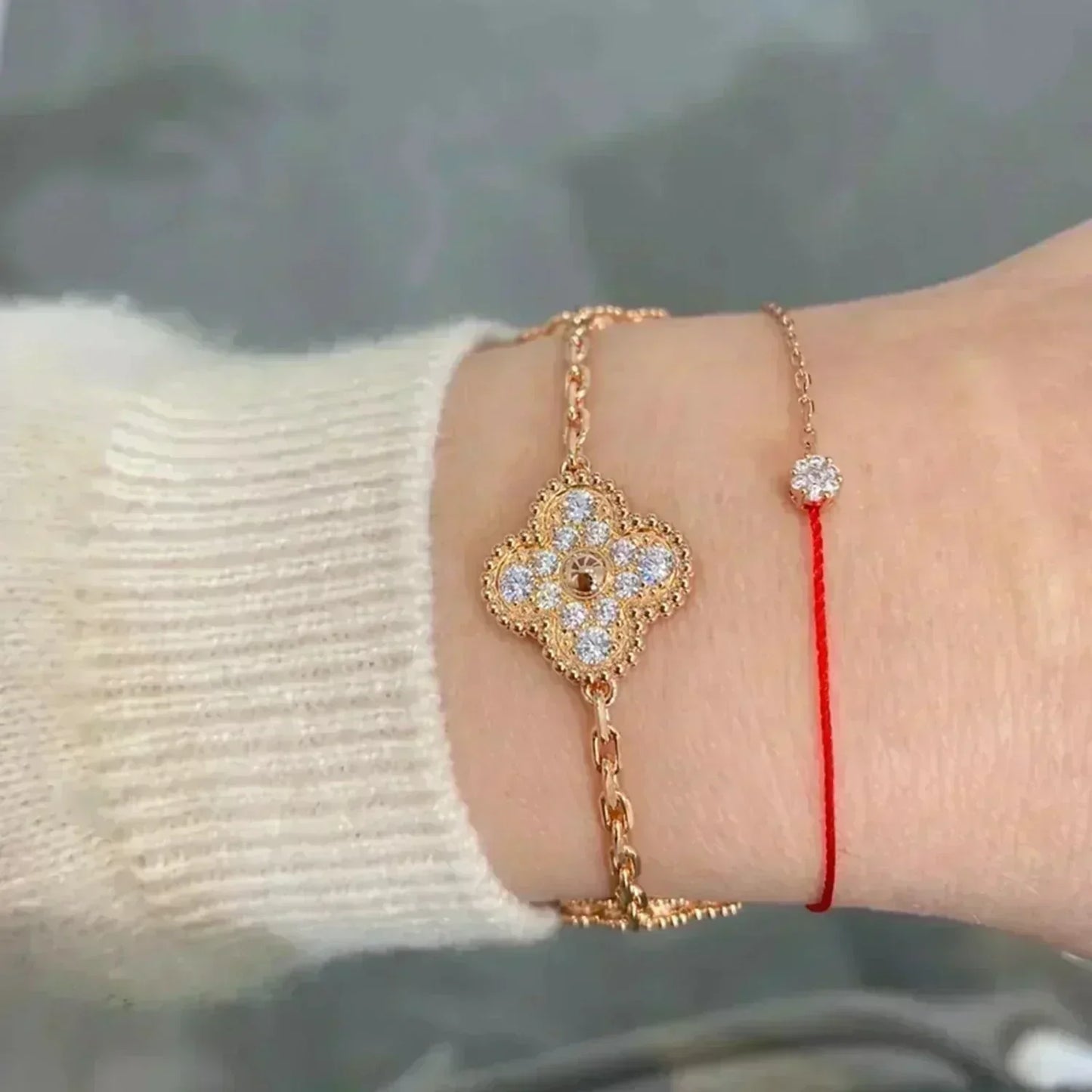 [Lume Jewelry] New  CLOVER 5 MOTIF FULL DIAMOND BRACELET COLLECTION