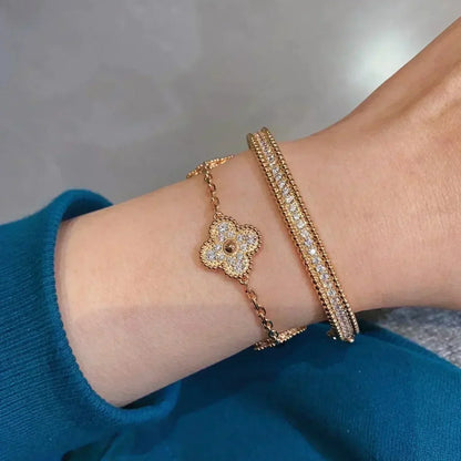 [Lume Jewelry] New  CLOVER 5 MOTIF FULL DIAMOND BRACELET COLLECTION