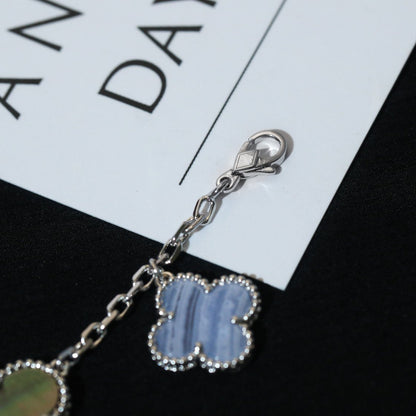 ¡®Lume Jewelry¡¯CLOVER BRACELET 5 MOTIFS MOP CHALCEDONY SILVER