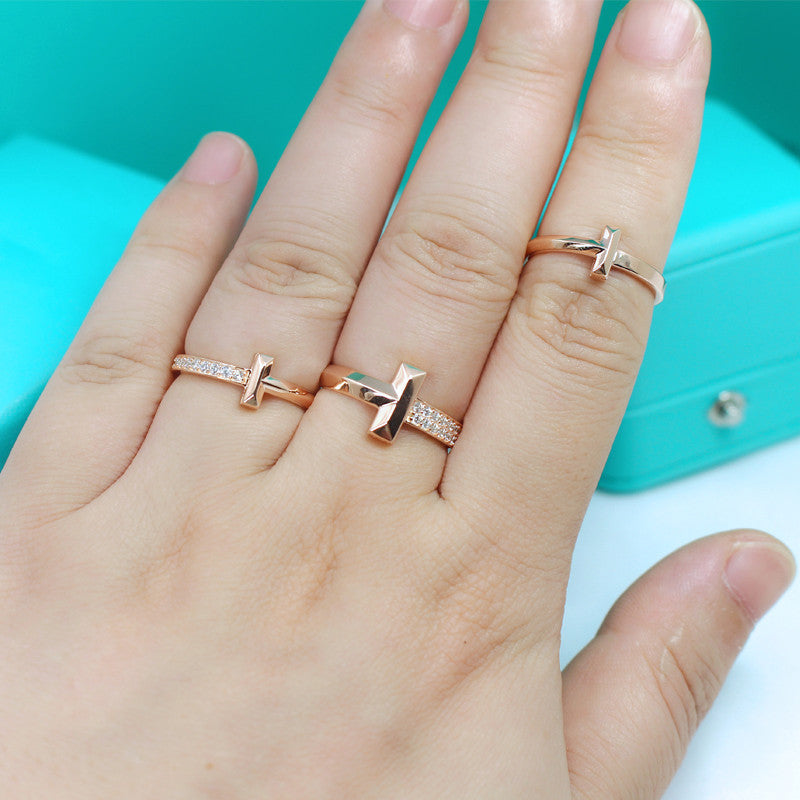 [Lume Jewelry]T1 NARROW DIAMOND PINK GOLD RING