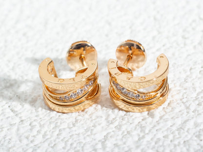 [Lume Jewelry]ZERO 1 PINK GOLD DIAMONDS EARRINGS