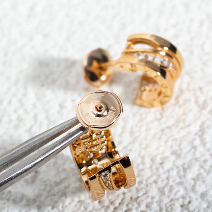 [Lume Jewelry]ZERO 1 PINK GOLD DIAMONDS EARRINGS