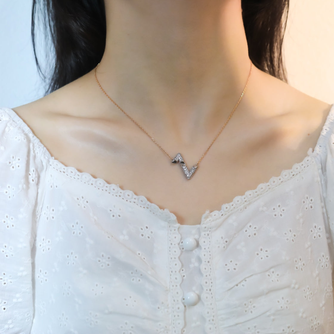 ¡®Lume Jewelry¡¯VOLT SILVER DIAMOND PEDANT NECKLACE