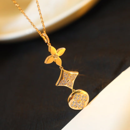 ¡®Lume Jewelry¡¯STAR AND SUN DIAMOND PINK GOLD NECKLACE