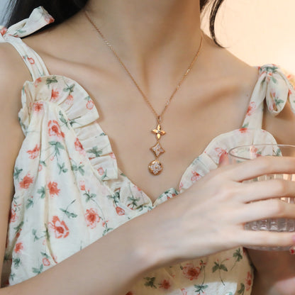 ¡®Lume Jewelry¡¯STAR AND SUN DIAMOND PINK GOLD NECKLACE