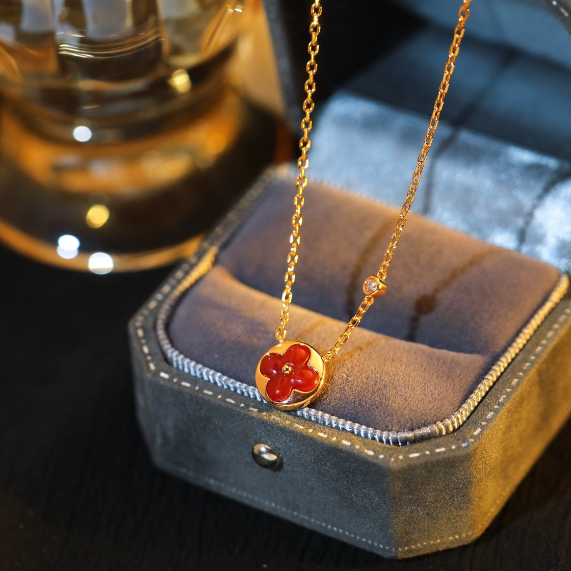 ¡®Lume Jewelry¡¯SUN PEDANT PINK GOLD 1 DIAMOND NECKLACE