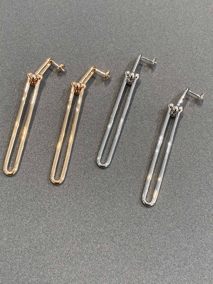 [Lume Jewelry]HARDWEAR DOUBLE LONG LINK EARRINGS