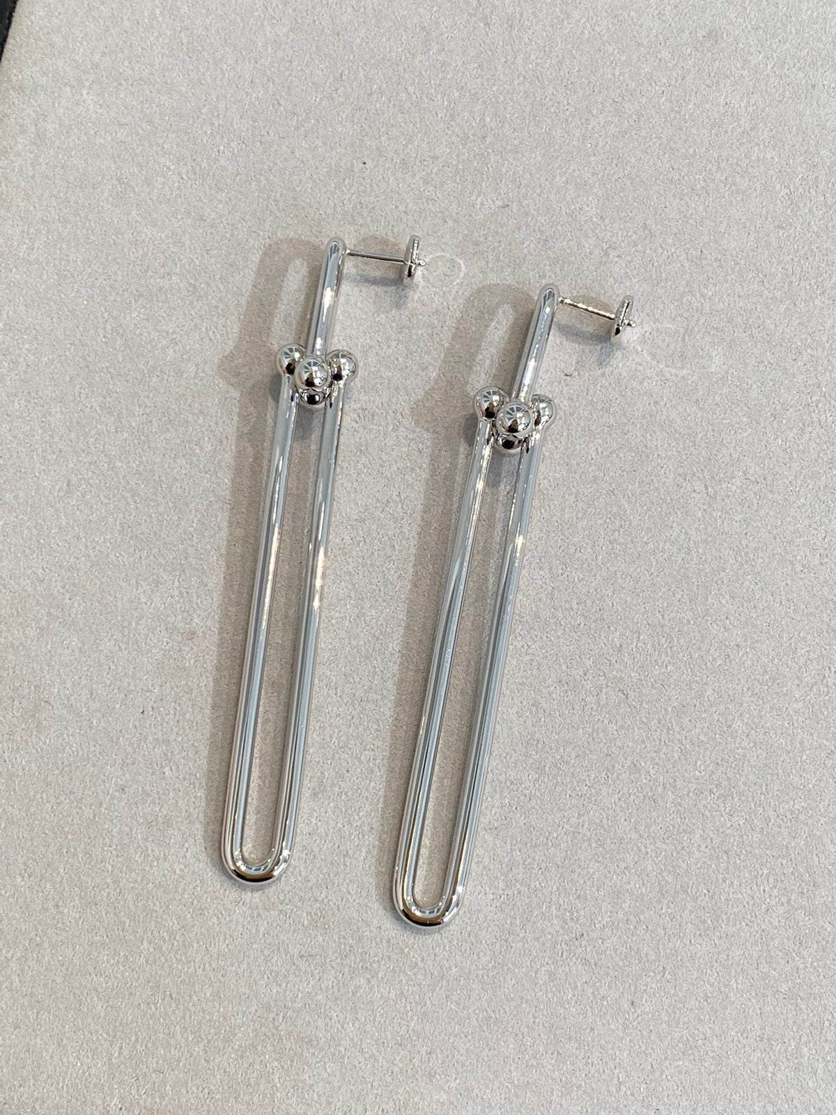 [Lume Jewelry]HARDWEAR DOUBLE LONG LINK EARRINGS