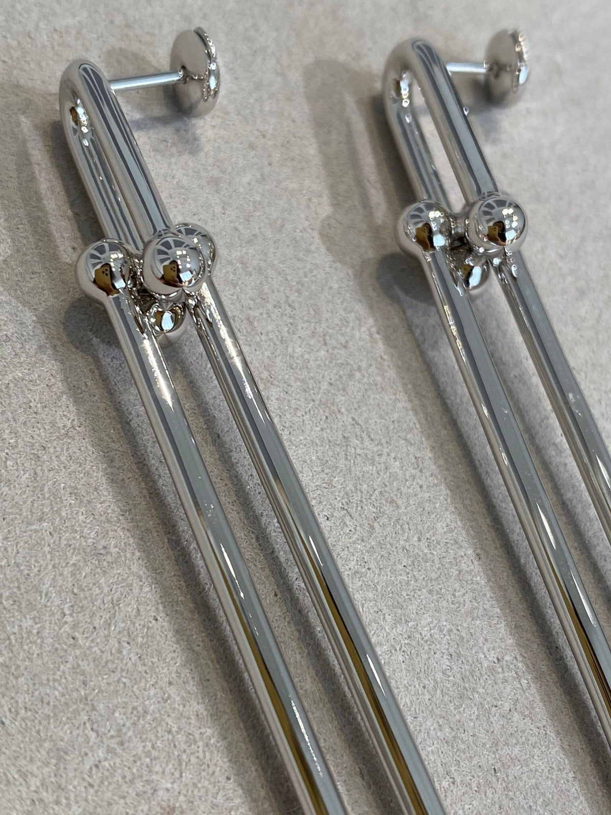 [Lume Jewelry]HARDWEAR DOUBLE LONG LINK EARRINGS
