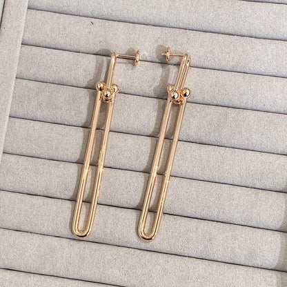 [Lume Jewelry]HARDWEAR DOUBLE LONG LINK EARRINGS