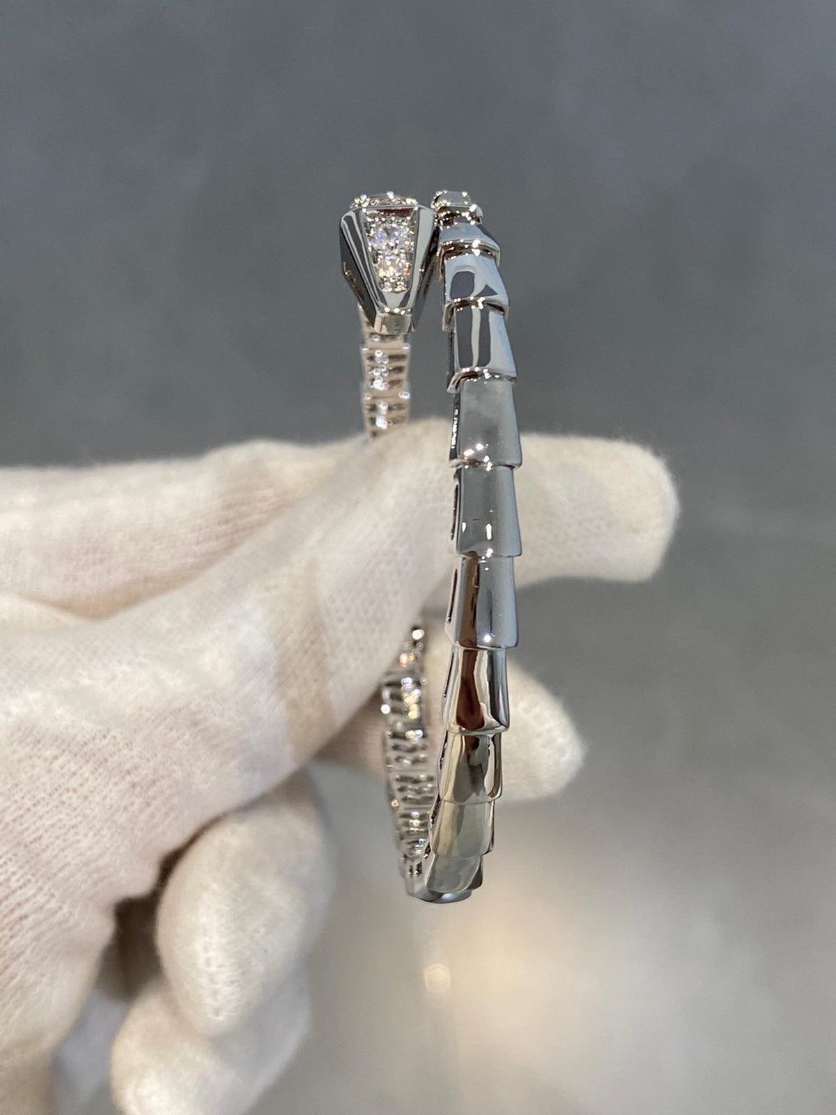 [Lume Jewelry]SERPENTI BRACELET DIAMONDS SILVER