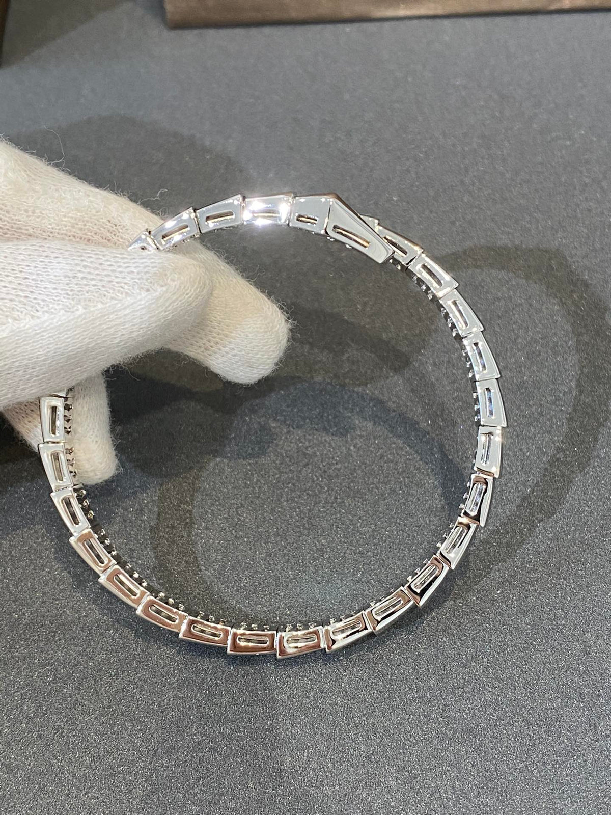 [Lume Jewelry]SERPENTI BRACELET DIAMONDS SILVER