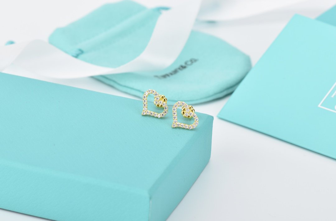 [Lume Jewelry]OPEN HEART STUD DIAMOND EARRINGS